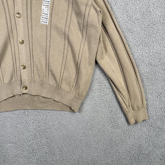 Arnold Palmer Sweater Mens Size XL Camel Brown Cardigan VTG Loose Fit Old Money - Picture 4 of 14